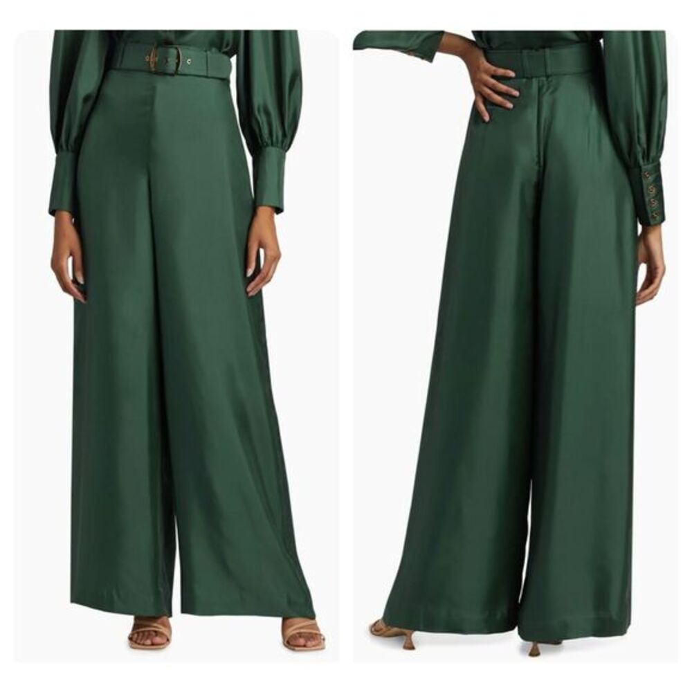 NWT Zimmermann Illustration Belted Wide-Leg Pants Size Zimmermann 0 (2-4US) $795